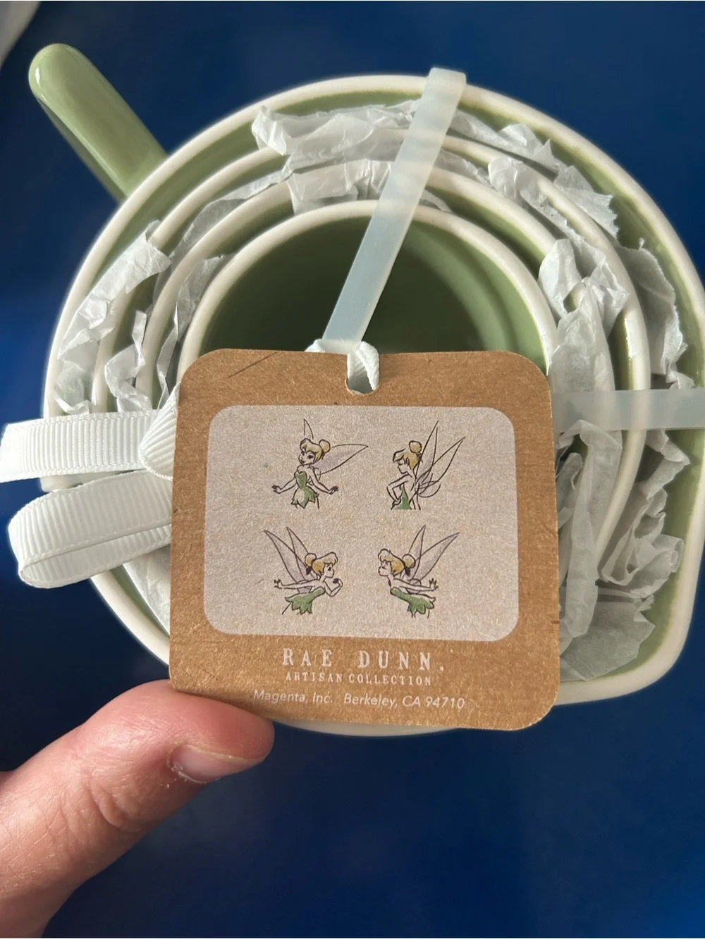 Rae Dunn Disney Peter Pan Tinker Bell  Green Fairy Wing Handle Measuring Cups